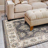 9' x 12' Polypropelene Grey-Ivory Area Rug