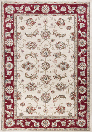 9' x 12' Polypropelene Ivory-Red Area Rug