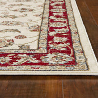 9' x 12' Polypropelene Ivory-Red Area Rug