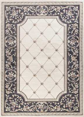 9' x 12' Polypropelene Ivory-Grey Area Rug