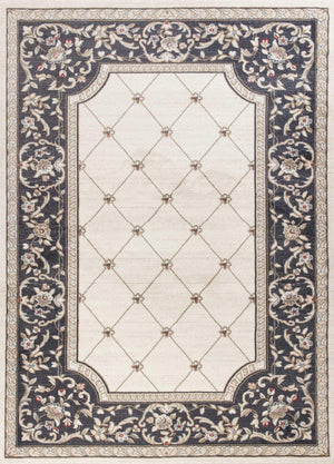 9' x 12' Polypropelene Ivory-Grey Area Rug