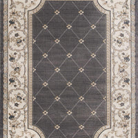 9' x 12' Polypropelene Grey-Ivory Area Rug