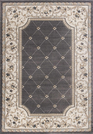 9' x 12' Polypropelene Grey-Ivory Area Rug