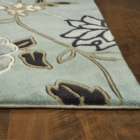 7'9" x 10'6" Wool Blue-Beige Area Rug