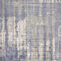 7'6"X 9'6" Viscose Grey-Blue Area Rug