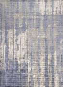 7'6"X 9'6" Viscose Grey-Blue Area Rug