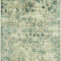 7'6"X 9'6" Viscose Sand-Blue Area Rug