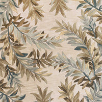 9'x12' Ivory Hand Tufted Pinnate Fronds Indoor Area Rug