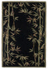 8' x 11' Wool Black and Bamboo Area Rug