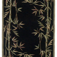 8' x 11' Wool Black and Bamboo Area Rug