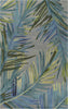 9'x12' Grey Blue Hand Tufted Tropical Palms Indoor Area Rug