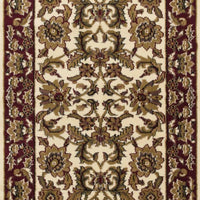 9'10" X 13'2" Polypropelene Ivory-Red Area Rug