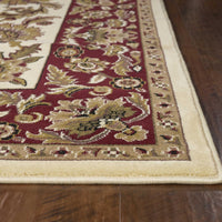 9'10" X 13'2" Polypropelene Ivory-Red Area Rug