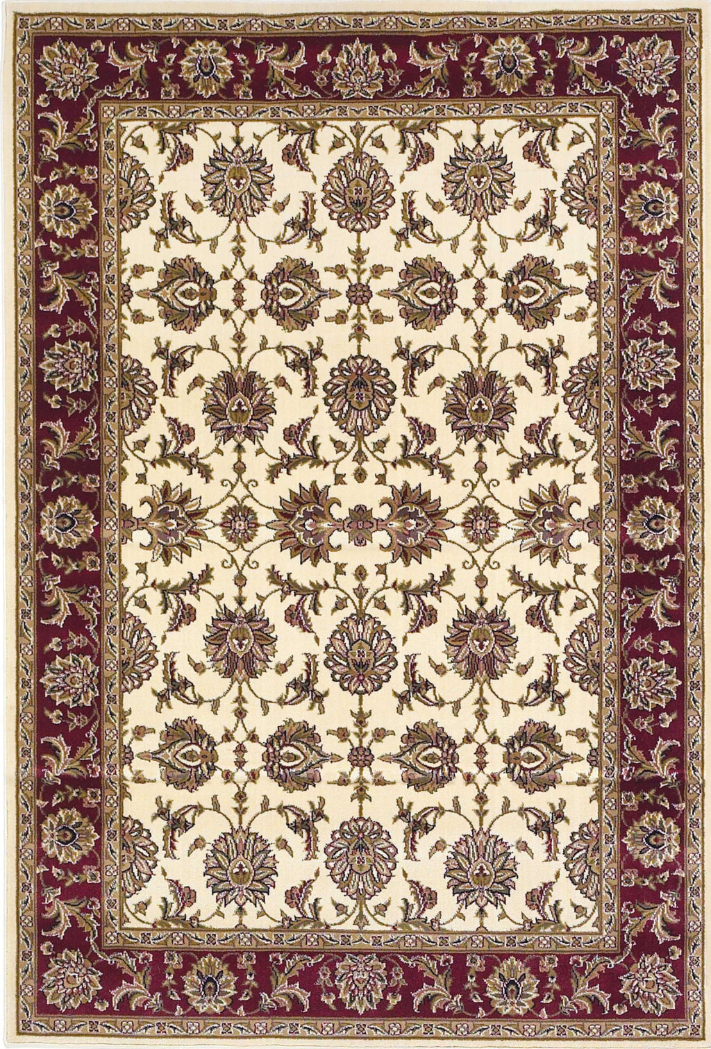 9'10" X 13'2" Polypropelene Ivory-Red Area Rug