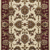 9'10" X 13'2" Polypropelene Ivory-Red Area Rug