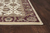 9'10" X 13'2" Polypropelene Ivory-Red Area Rug