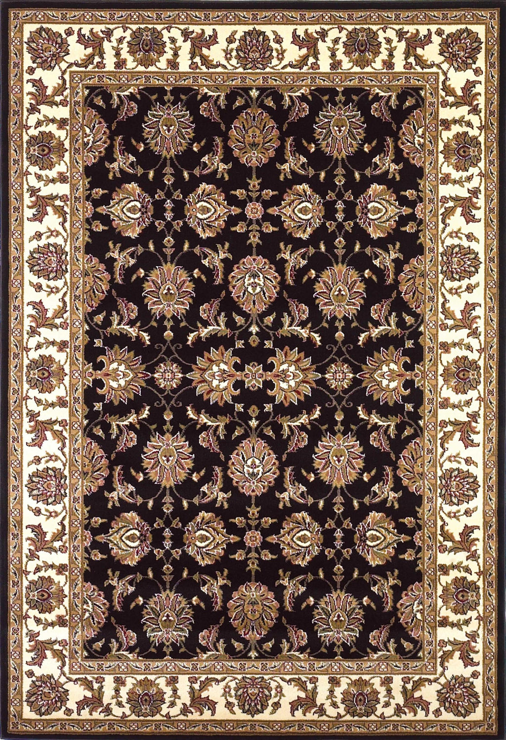 9'10" X 13'2" Polypropelene Black-Ivory Area Rug