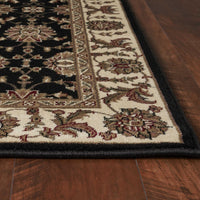 9'10" X 13'2" Polypropelene Black-Ivory Area Rug