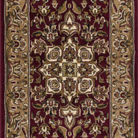 9'10" X 13'2" Polypropelene Red-Beige Area Rug