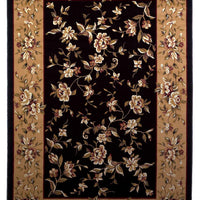 9'10" X 13'2" Polypropelene Black-Beige Area Rug