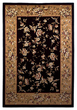 9'10" X 13'2" Polypropelene Black-Beige Area Rug