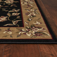 9'10" X 13'2" Polypropelene Black-Beige Area Rug