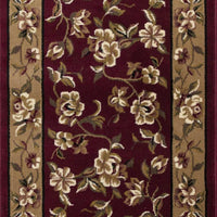 9'10" X 13'2" Polypropelene Red-Beige Area Rug