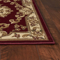 9'10" x 13'2" Polypropelene Red-Ivory Area Rug