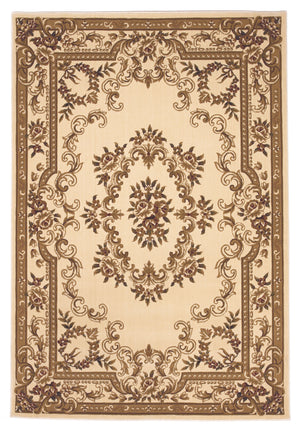 9'10" x 13'2" Polypropelene Ivory Area Rug