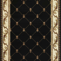 9'10" x 13'2" Polypropelene Black Area Rug