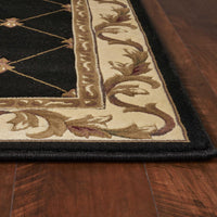 9'10" x 13'2" Polypropelene Black Area Rug