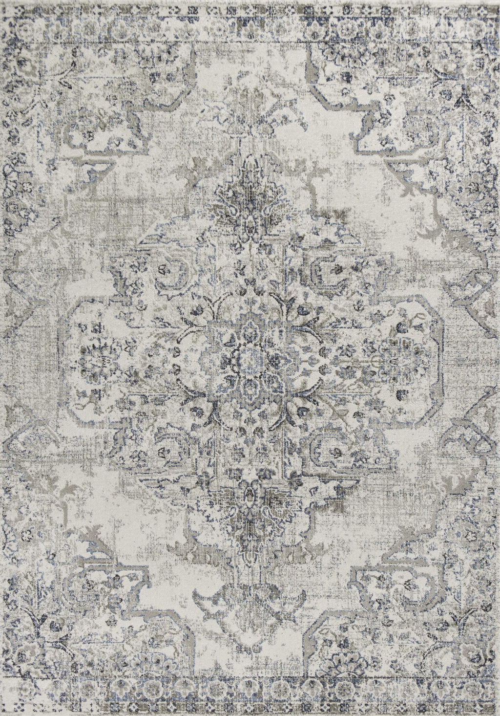 9' x 13' Polypropelene Ivory-Grey Area Rug