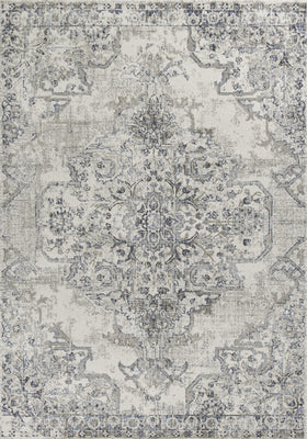 9' x 13' Polypropelene Ivory-Grey Area Rug