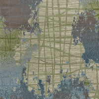 9'10" x 13'2" Polypropelene Green-Blue Area Rug