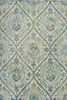 9'10" x 13'2" Polypropelene Ivory-Teal Area Rug