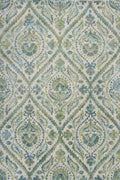 9'10" x 13'2" Polypropelene Ivory-Teal Area Rug