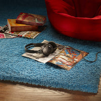 9' x 13' Polyester Highlighter Blue Area Rug