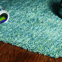 9' x 13' Polyester Seafoam Heather Area Rug