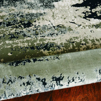 9'10" x 13'2" Polyester Silver Charcoal Area Rug