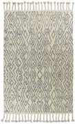 8'6" x 11'6" Wool Ivory-Blue Area Rug