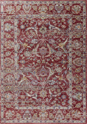 9' x 13' Polyester Red Area Rug