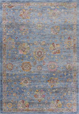 9' x 13' Polyester Blue Area Rug