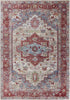 9' x 13' Polyester Grey-Red Area Rug