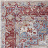 9' x 13' Polyester Grey-Red Area Rug