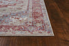 9' x 13' Polyester Grey-Red Area Rug