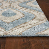 8' x 11' Wool & Viscose Blend Blue Area Rug