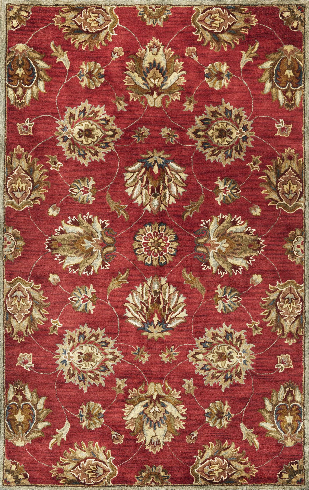 9' x 13' Wool Red Area Rug