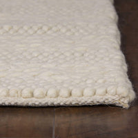 9' x 13' Wool White Area Rug