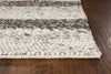 9' x 13' Wool Grey-White Area Rug