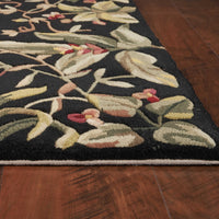 9' x 13' Wool Black Area Rug